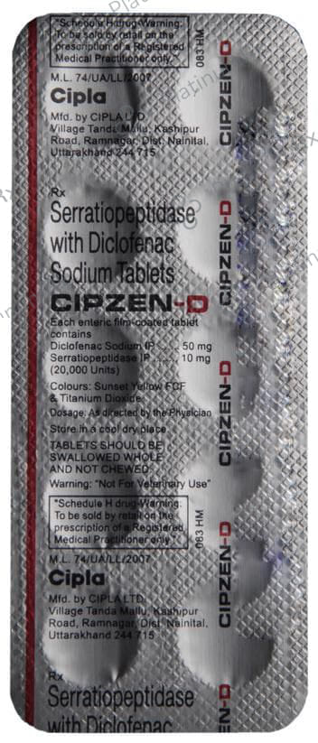 Cipzen D 50/10mg Tablet 10s
