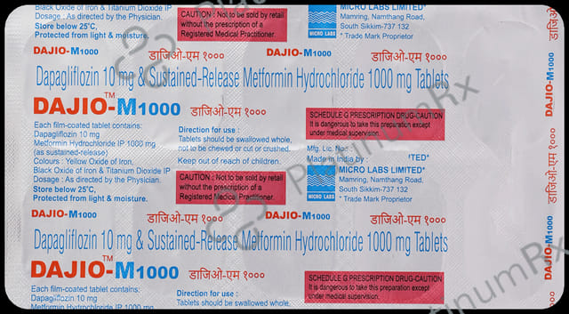 Dajio M 10/1000mg Tablet ER 10s