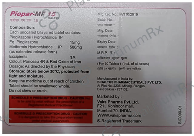 Piopar-MF 15 Tablet ER 10 Tablet ER