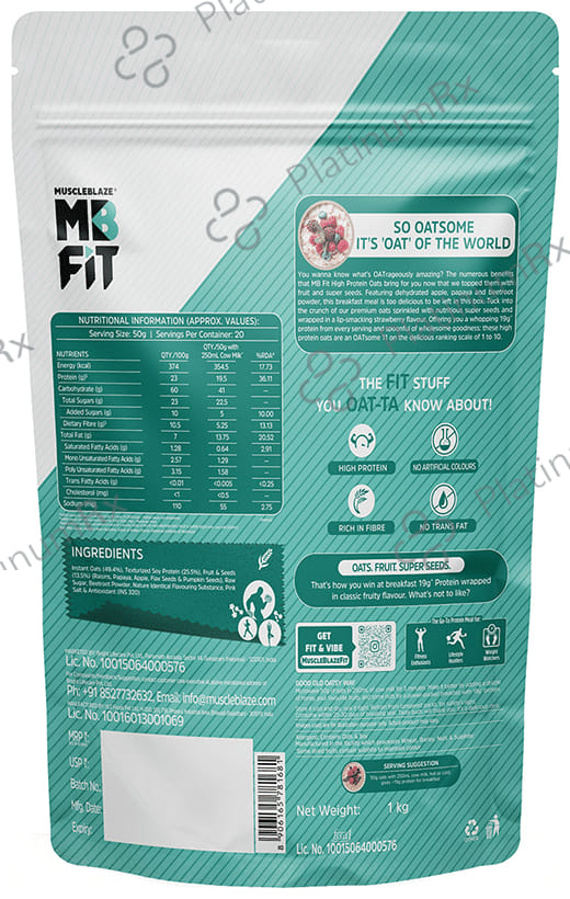 MuscleBlaze MB Fit High Protein Oats for Weight Management Fruits & Super Seeds