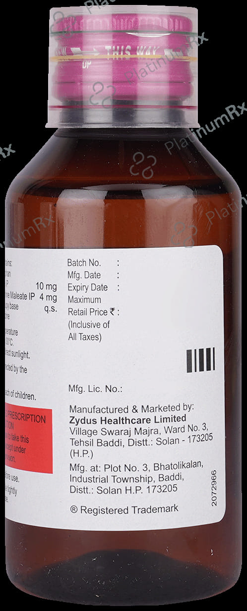 Bricarex DX 4/10mg Syrup 100ml