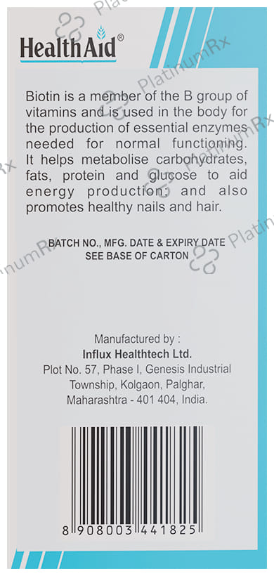 Healthaid Biotin 5000mcg Tablet 60s