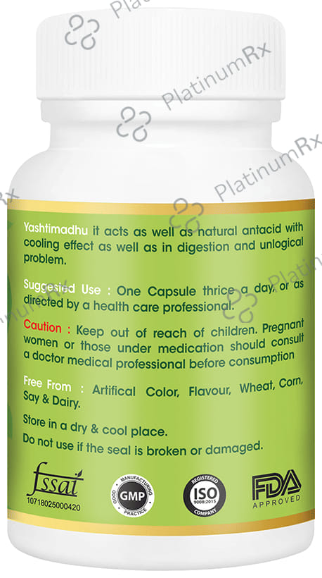 Vitagreen Yashtimandhu 500mg Capsule 60s