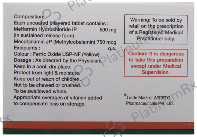 Bigomet M 500mg/750mcg Tablet SR 10s