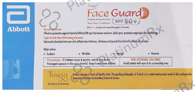Tvaksh Face Guard Silicone SPF 50+ Sunscreen Gel 30gm