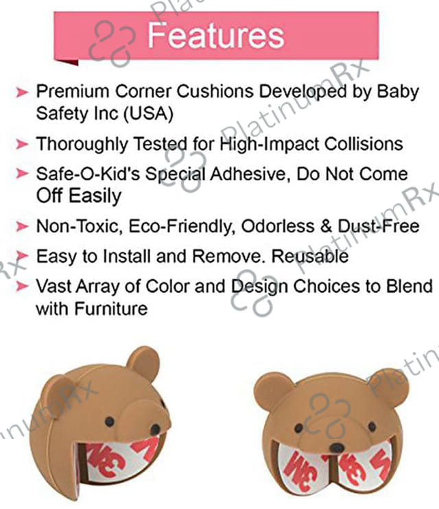 Safe-O-Corner Animal Shaped Corner Caps Brown 4 units