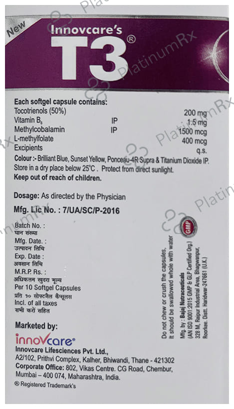 Innovcare's T3 Capsule 10s