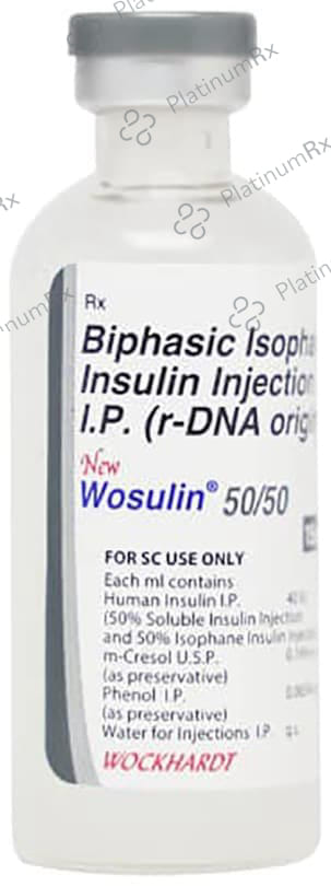 New Wosulin 50/50 (40 IU/ml) Vial 1X15ml