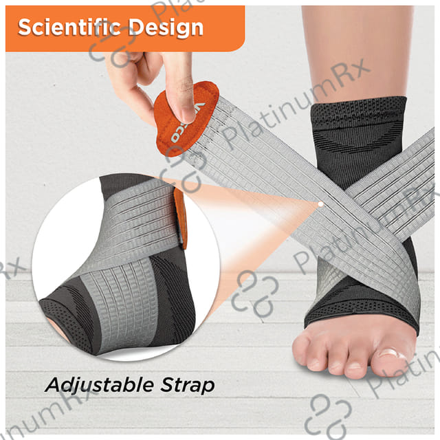 Vissco 2 in 1 Anklet + Binder to support & stability to the ankle Sprain, Swelling Muscle Medium