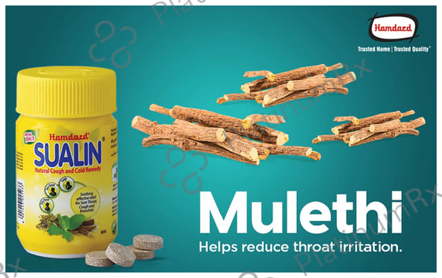 Hamdard Sualin Natural Cough & Cold Remedy - Relieves Itchy & Sore Throat 60 tablets