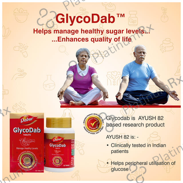 Dabur Glycodab Ayurvedic Tablets - For Blood Sugar Management & Metabolism