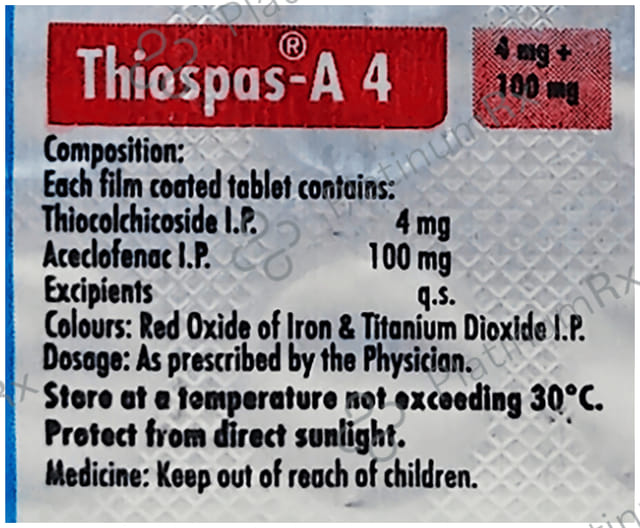 Thiospas A 100/4mg Tablet 15s