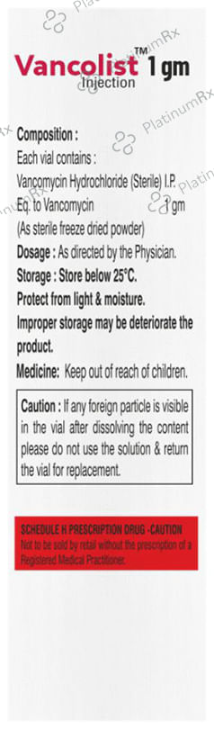 Vancolist 1gm Injection 1s