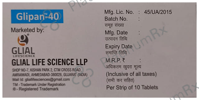 Glipan 40mg Tablet 10s