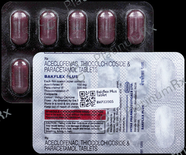 Bakflex Plus 4/100/325mg Tablet 10s