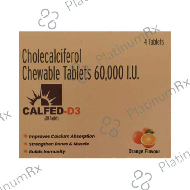 Calfed-D3 Chewable Orange Tablet 4s