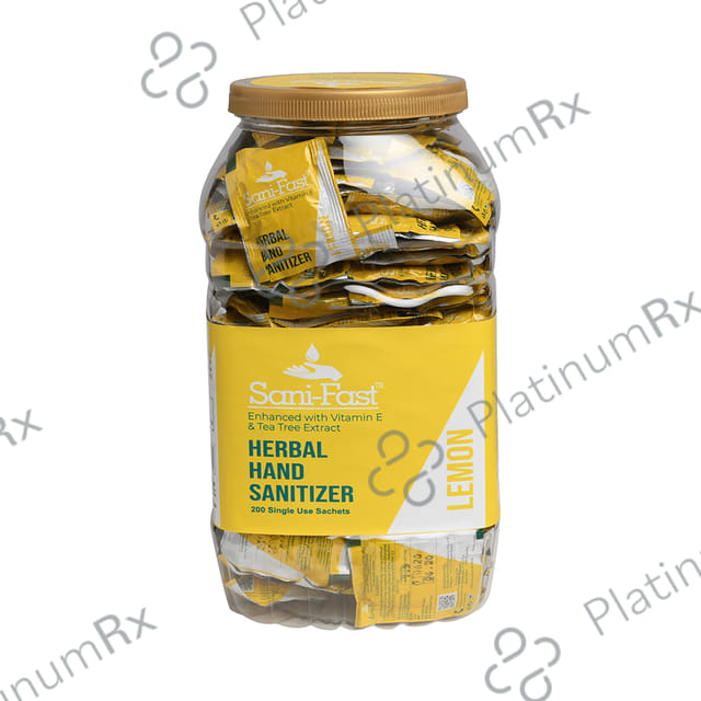 Sani-Fast Herbal Hand Sanitizer (1.5ml Each) Lemon 200 Sachets