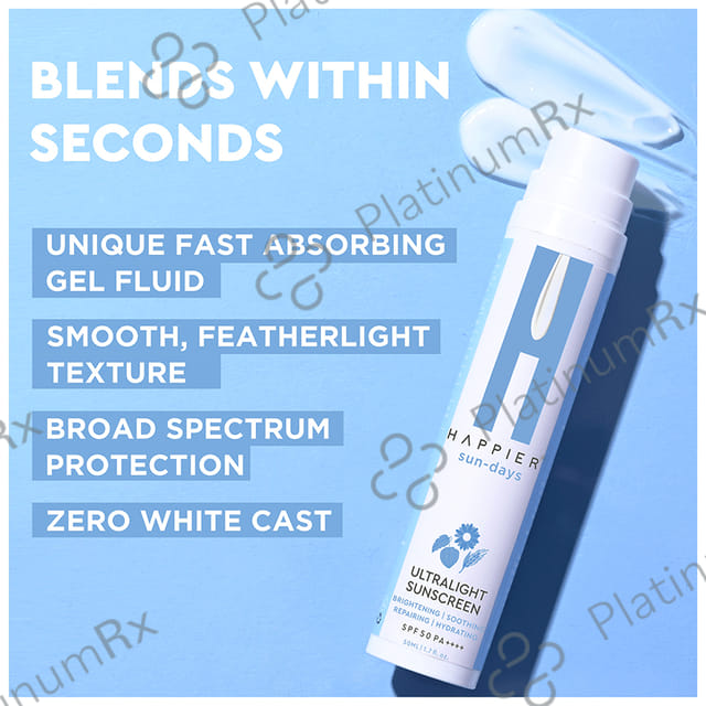 Happier Sun Days Ultralight Sunscreen Gel SPF 50 PA++++ Cream 50ml