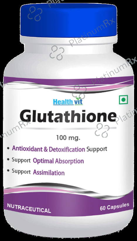 HealthVit L-Glutathione Reduced 100mg - With Antioxidants - For Skin & Detoxification - Capsule