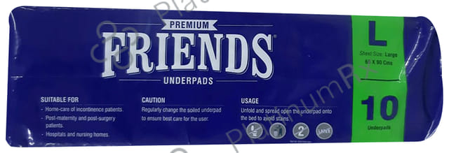 Friends Premium Unisex Underpads with Gel Technology Large 10s