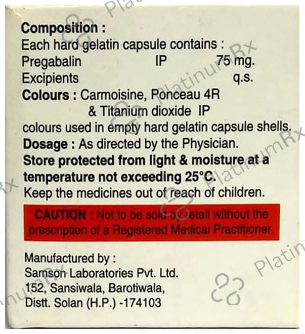 Prebagal 75mg Capsule 10s