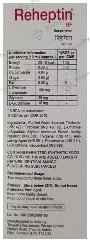 Reheptin RF Oral Suspension Mango