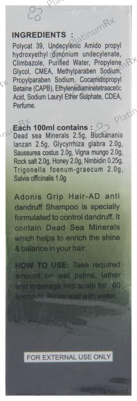 Grip Hair AD Anti-Dandruff Shampoo 220 Shampoo