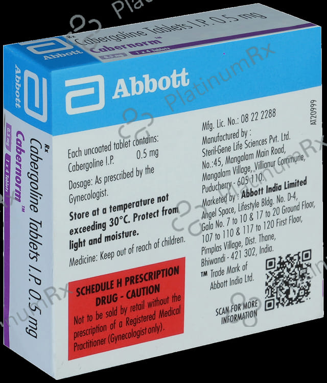 Cabernorm 0.5mg Tablet 4s