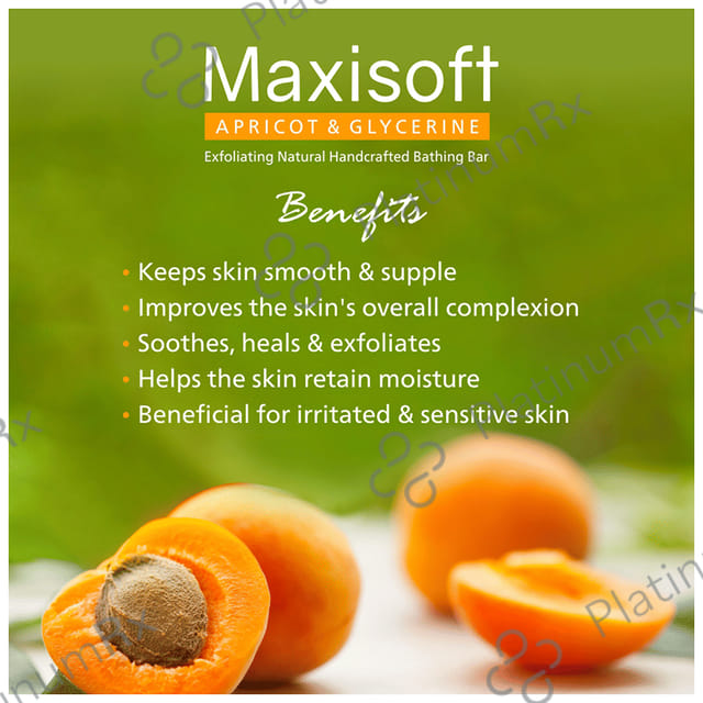 Maxisoft Apricot & Glycerine Exfoliating Natural Handcrafted Bathing Bar 75gm