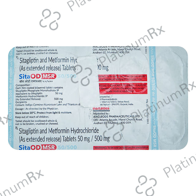 Sita OD MSR 100/500mg Tablet PR 10s