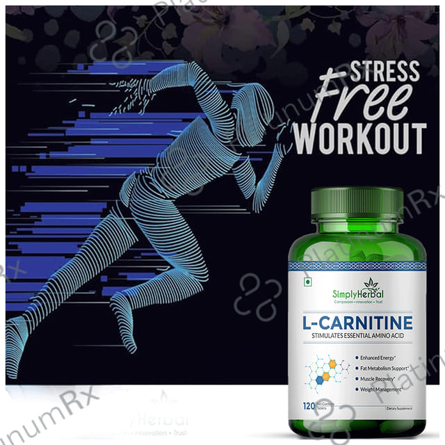 Simply Herbal L-Carnitine 500mg - Amino Acid for Endurance, Weight Management & Muscle Function - Tablet