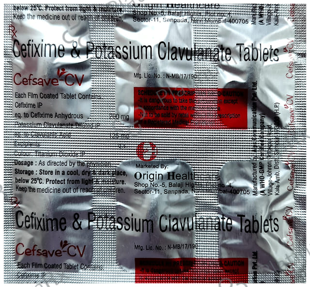 Cefsave CV 200/125mg Tablet