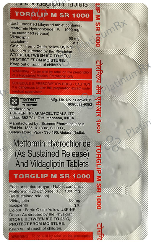 Torglip M SR 1000mg Tablet 10s