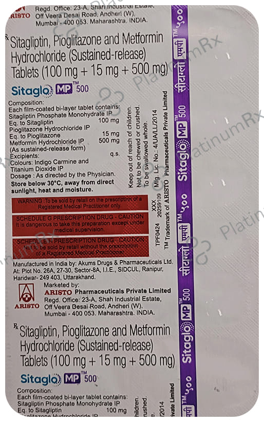 Sitaglo MP 15/100/500mg Tablet 10s
