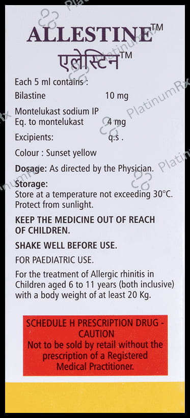 Allestine 10/4mg Oral Suspension Mango 60ml