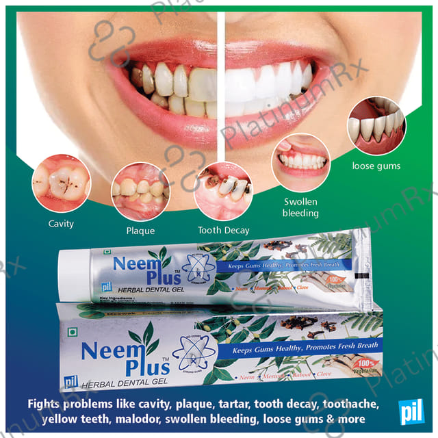 PIL Neem Plus Herbal Dental Gel - Neem Toothpaste With Clove, Meswak & Babool