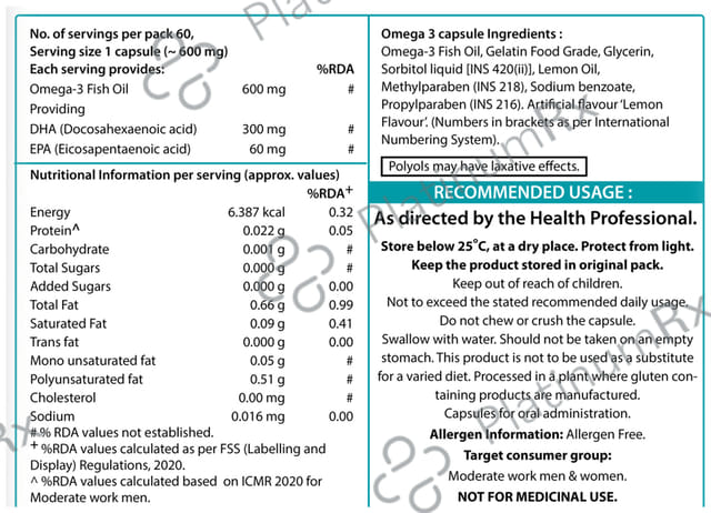 Ultra Omega 300/60/600mg Capsule 10s