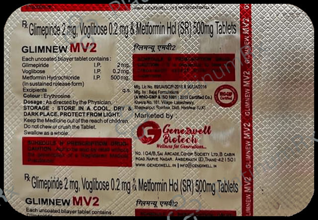 Glimnew MV 2mg Tablet SR 10s