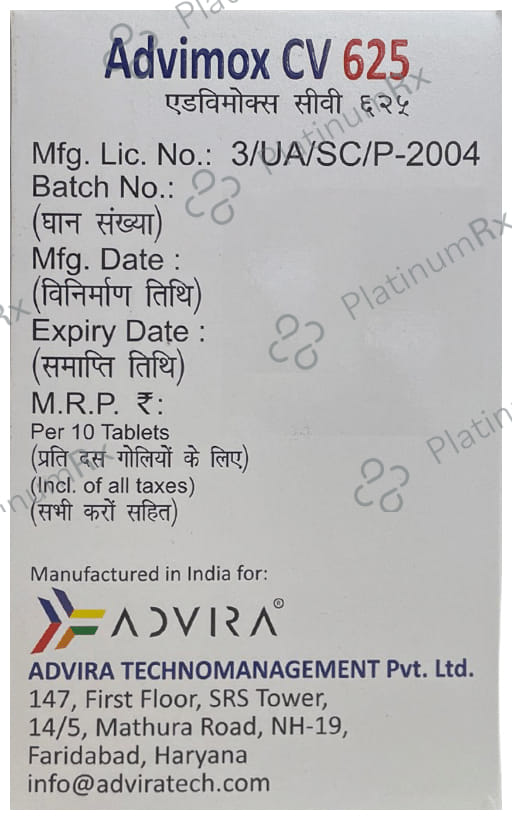 Advimox CV 500/125mg Tablet 10s