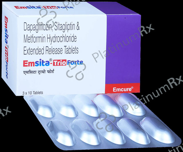 Emsita Trio Forte 10/1000/100mg Tablet ER 10s