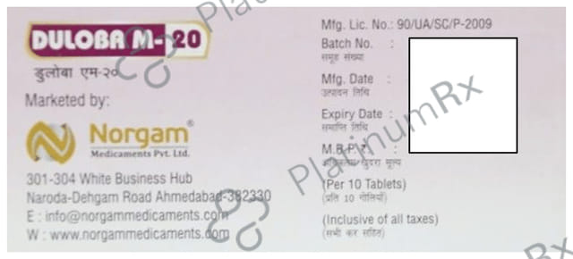 Duloba M 20 Tablet 10s