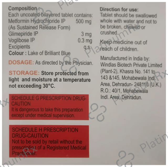 Voglow GM 3/500/0.3mg Tablet SR 15s