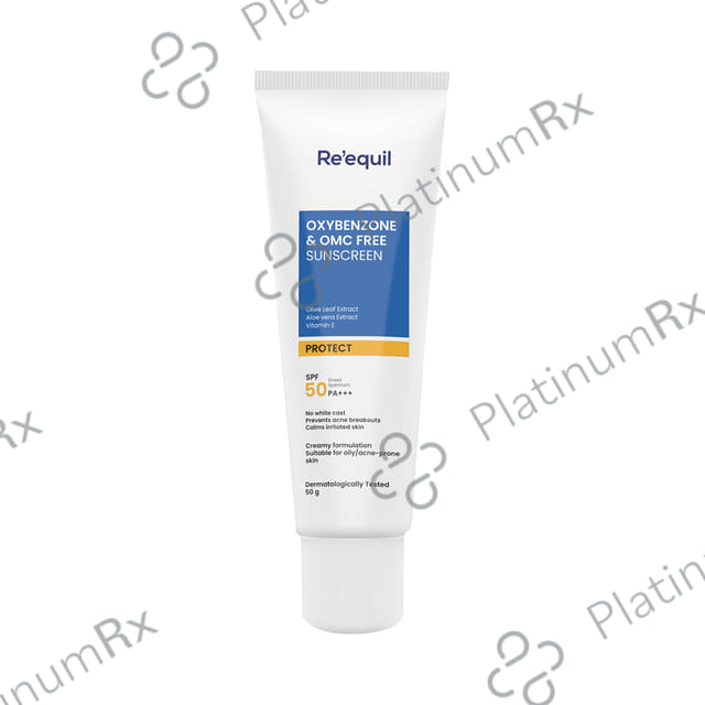Re'equil Oxybenzone & Omc Free Sunscreen SPF 50 PA+++ Cream 50gm