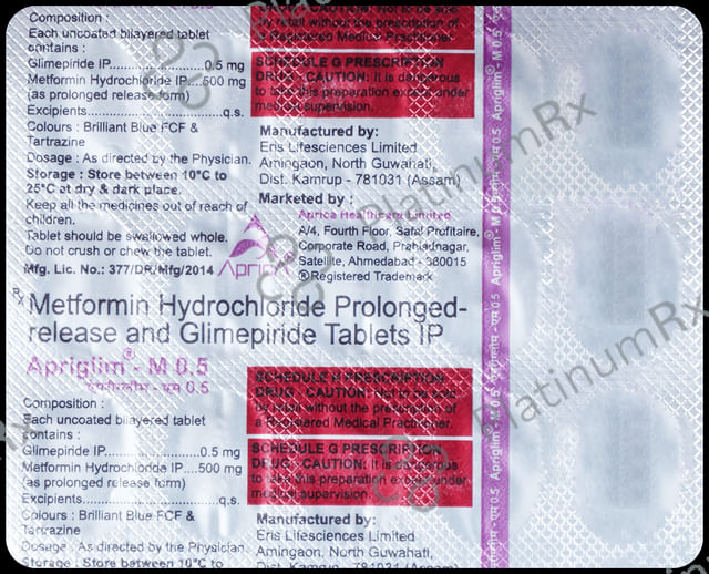 Apriglim-M 0.5 Tablet PR 15 Tablet PR