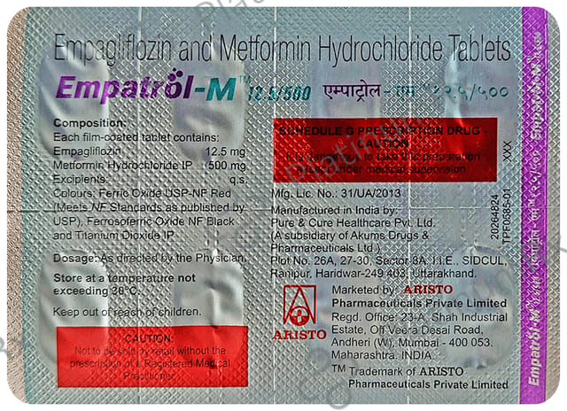 Empatrol M 12.5/500mg Tablet 10s