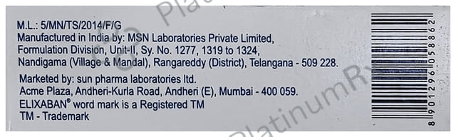 Elixaban 2.5mg Tablet 10s