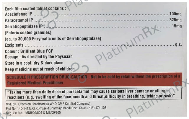 Glen Aps 100/325/15mg Tablet 10s