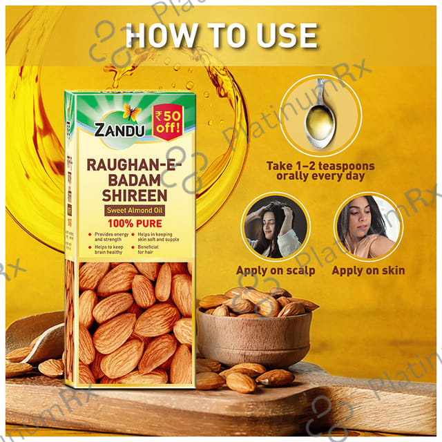Zandu Raughan E Badam Shireen Sweet Almond Oil 50ml