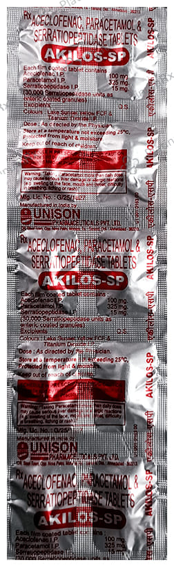 Akilos SP 100/325/15mg Tablet 10s