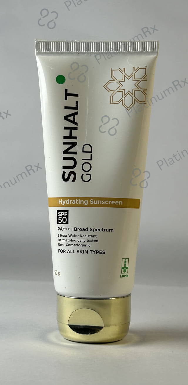 Sunhalt Gold Hydrating Sunscreen SPF 50 PA+++ Cream 50gm